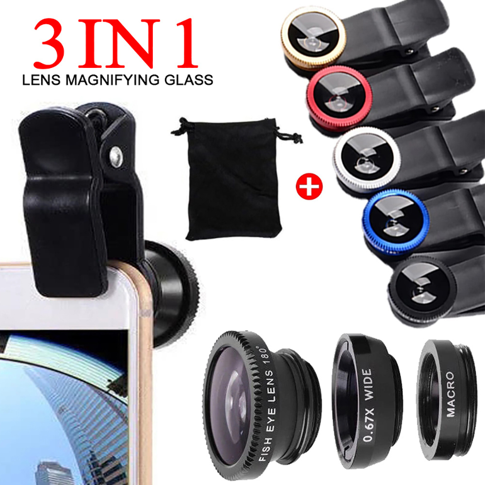 Lens Camera Clip - Lensa Ikan 3 in 1 Universal,
