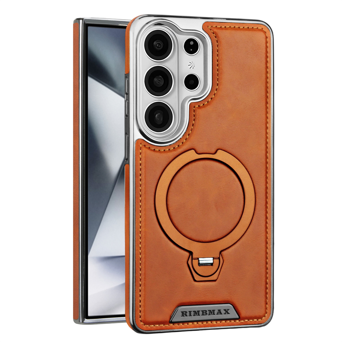 Phone Accessories Ring Holder - Casing Ponsel Kulit PU untuk Samsung