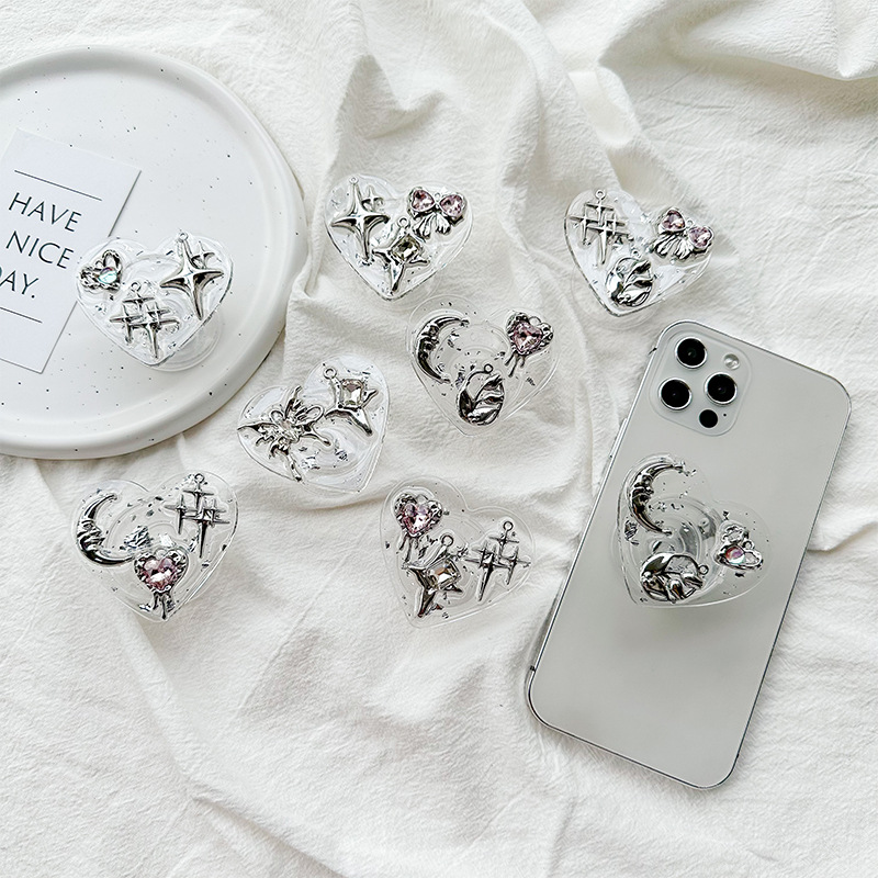 Phone Accessories And Gadget - Penyangga Ponsel Clear Heart Phone Grip