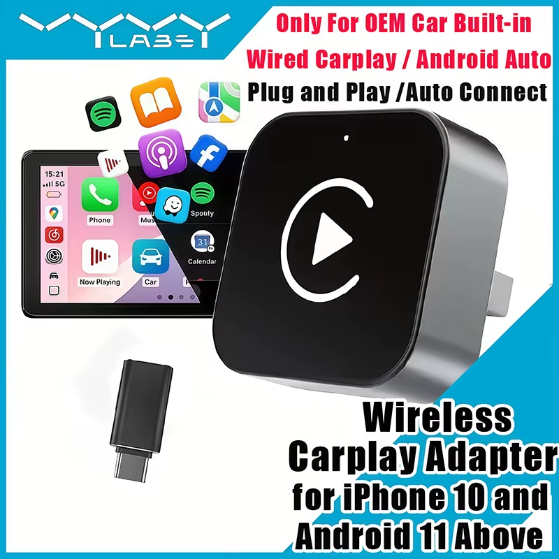 Phone Accessories Vendor - Adaptor CarPlay Nirkabel 2-in-1 Plug-and-Play untuk