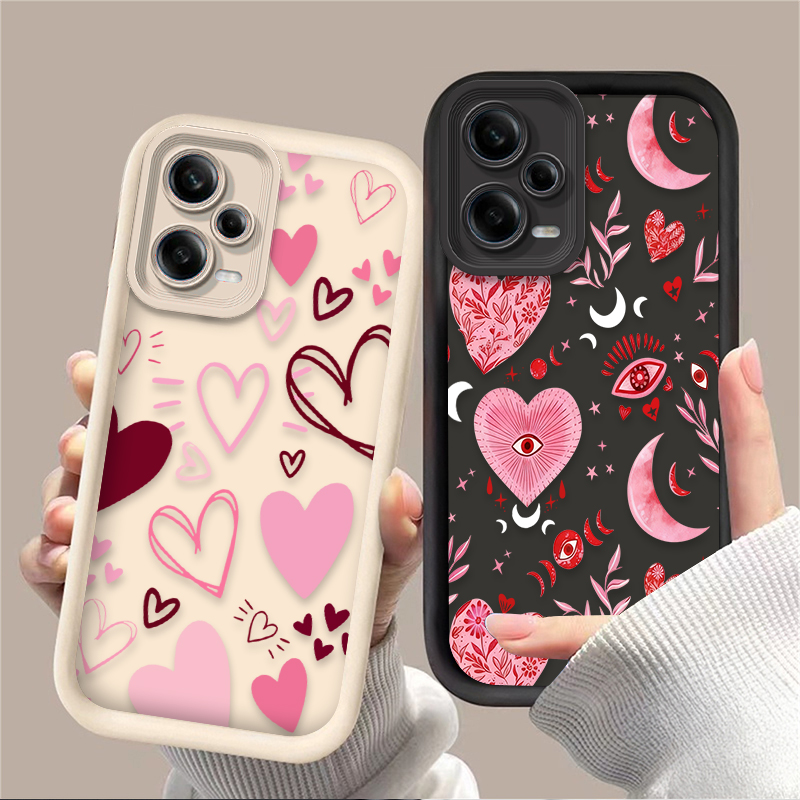 Xiaomi Phone Accessories - Casing Ponsel Berbentuk Hati Merah Muda