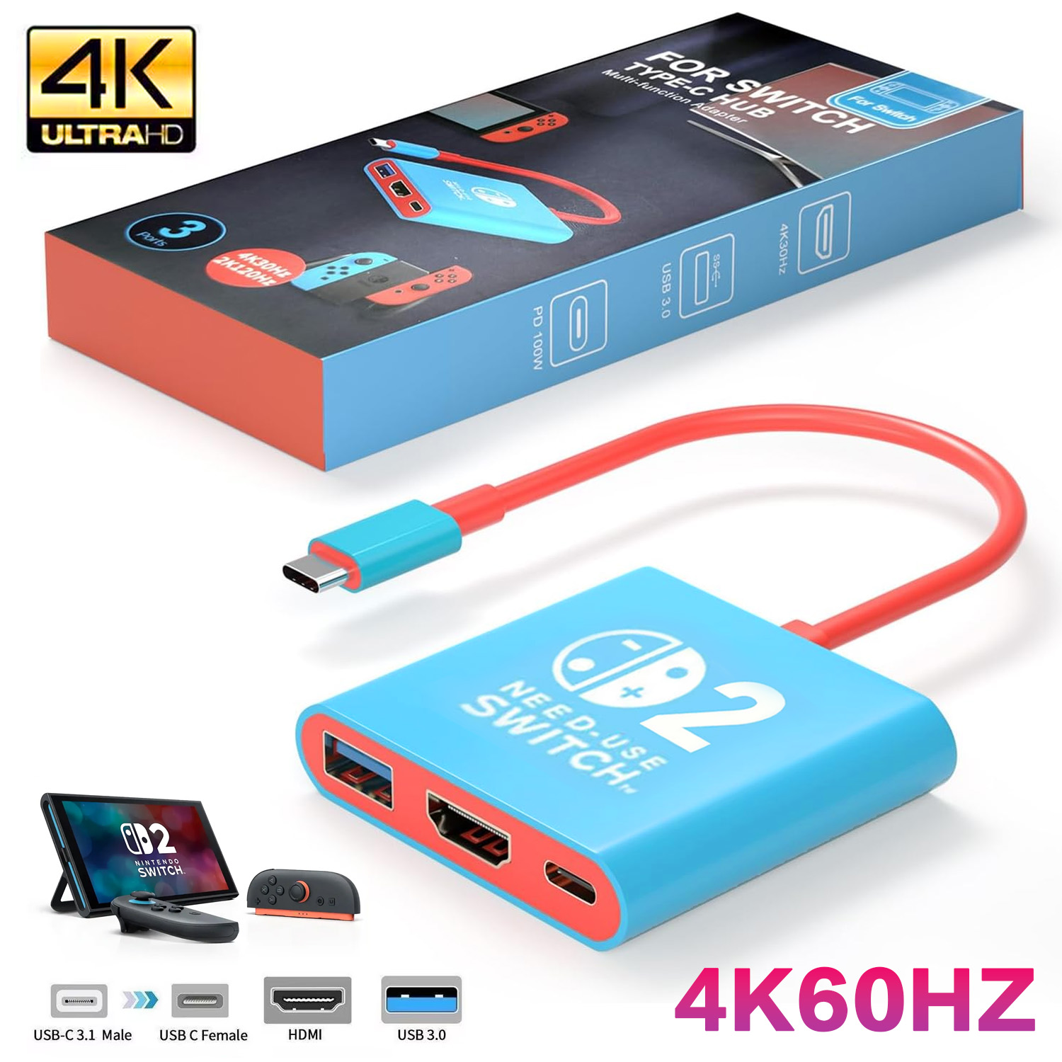 Hdmi Phone Adapter - Kabel Adaptor Tipe-C ke HDMI 4K60Hz