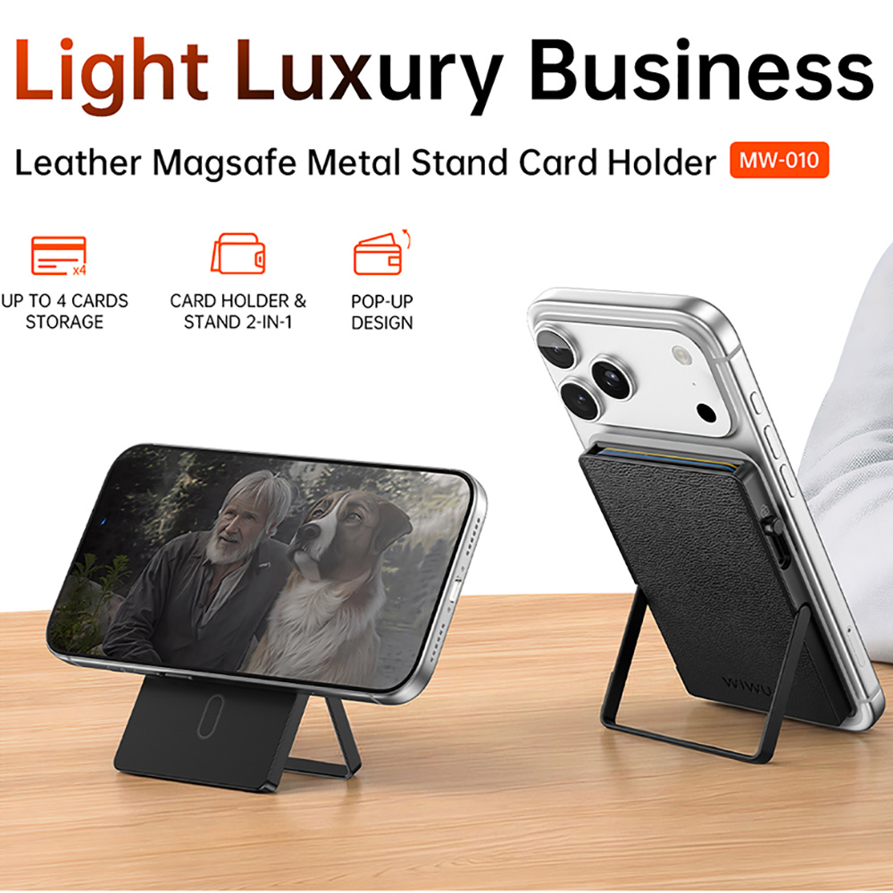 Phone Accessories Hippers - Penyangga Kartu Kulit WiWU untuk Magsafe,