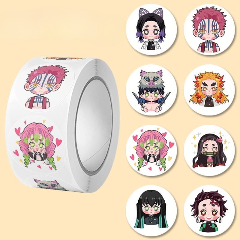 Phone Accessories Demon Slayer - 500pcs Stiker gulung dekoratif dompet versi