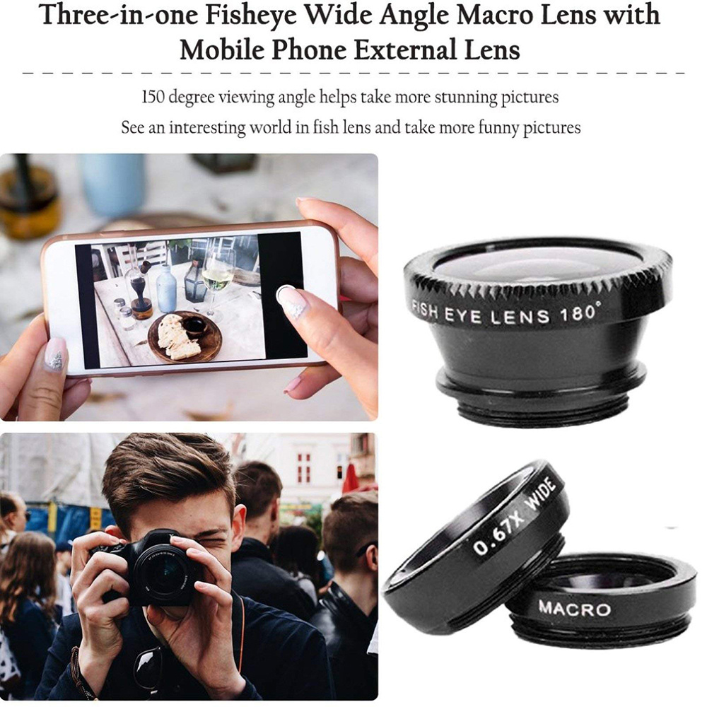 Lensa Ikan 3 in 1 Universal, L - Lens Camera Clip ulasan dan harga