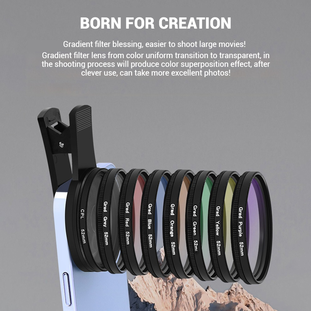 Lensa Ponsel 52MM Universal Po - Lens Camera Clip ulasan dan harga