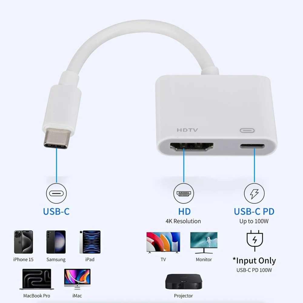 Adaptor USB C ke HDMI Untuk iP - Hdmi Phone Adapter ulasan dan harga