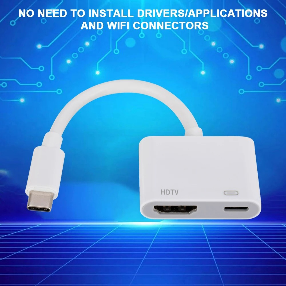 Adaptor USB C ke HDMI Untuk iP - Hdmi Phone Adapter ulasan dan harga
