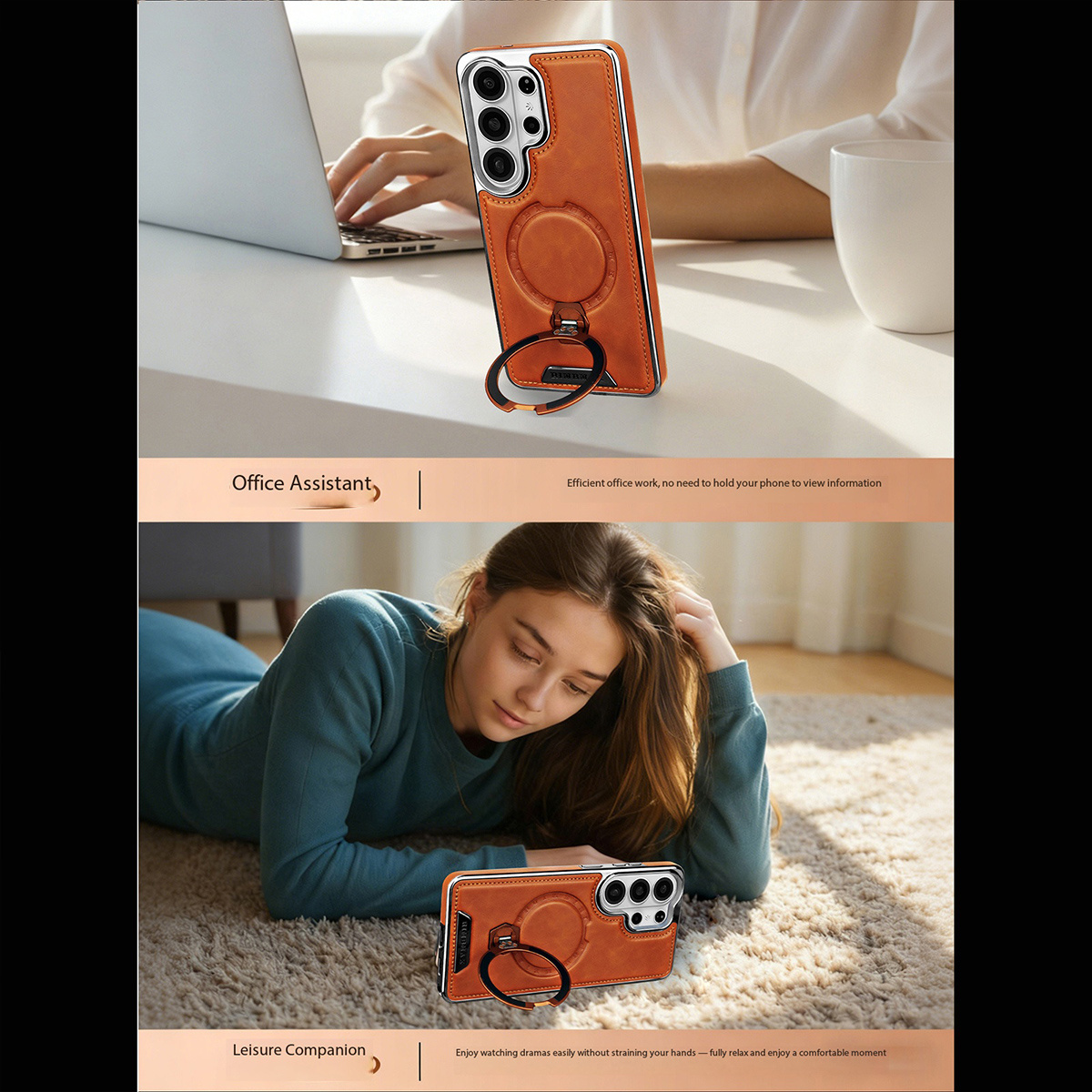 Casing Ponsel Kulit PU untuk S - Phone Accessories Ring Holder ulasan dan harga