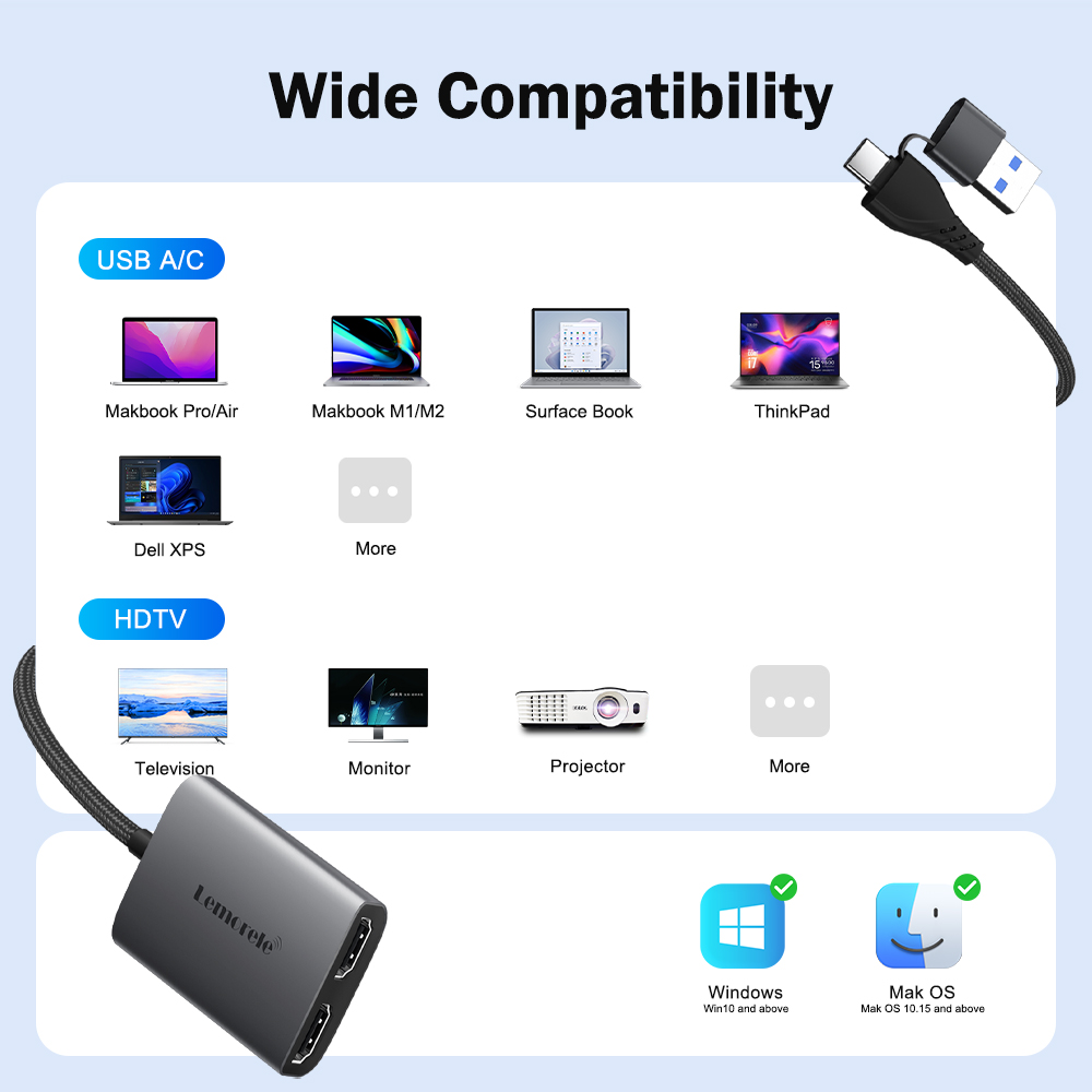 Lemorele Adaptor HDMI Ganda 4K - Hdmi Phone Adapter ulasan dan harga