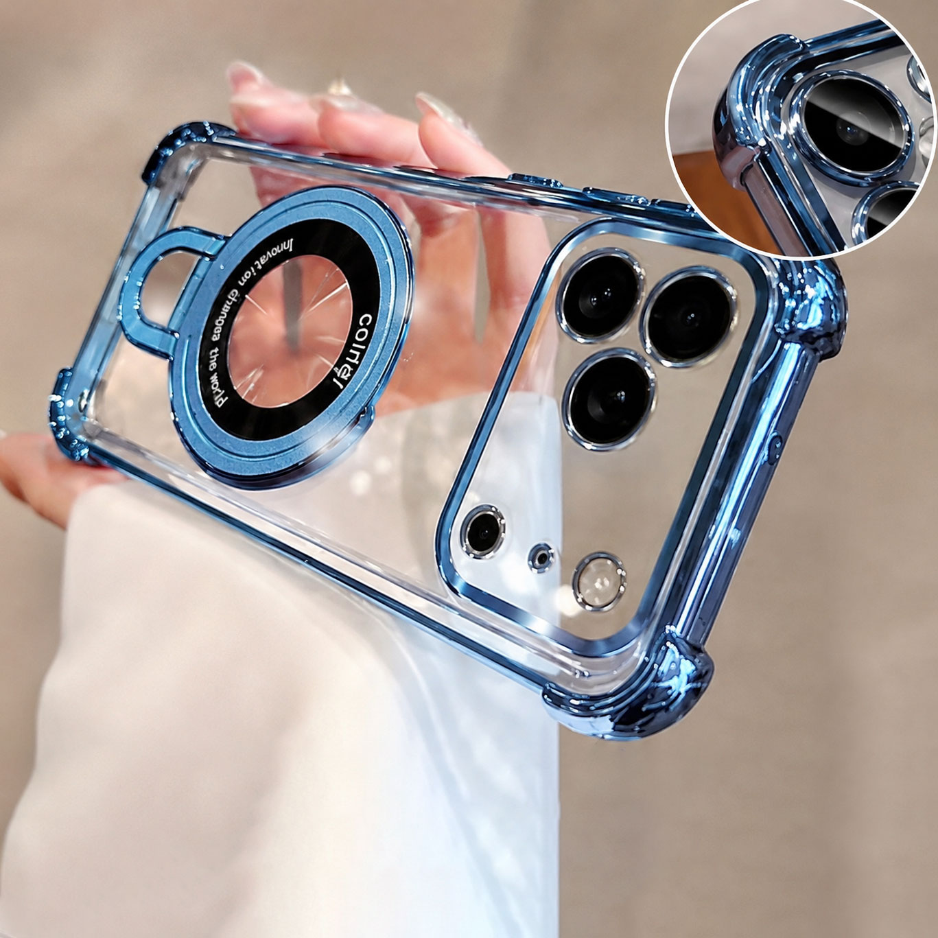 Casing Ponsel Mewah Transparan - Phone Accessories Ring Holder ulasan dan harga