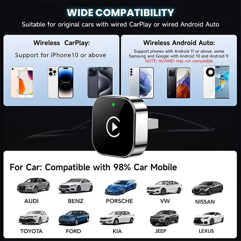 Adaptor CarPlay Nirkabel 2-in- - Phone Accessories Vendor ulasan dan harga