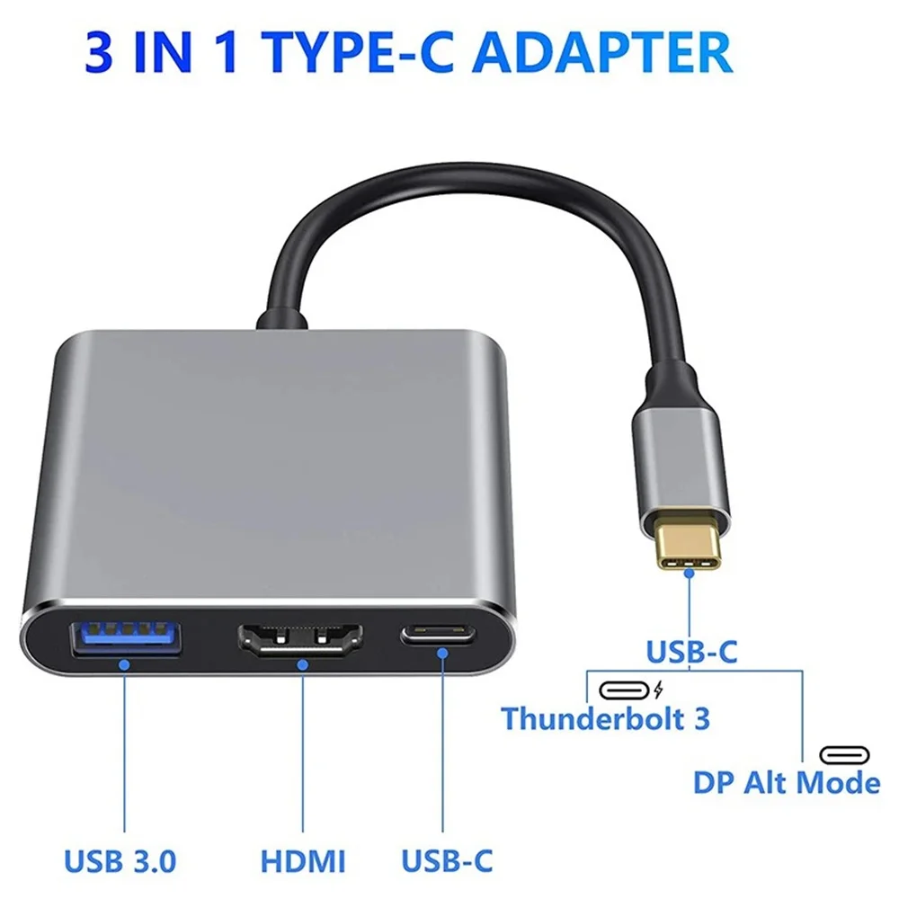 USB C HUB 3-in-1 Multiport Ada - Hdmi Phone Adapter ulasan dan harga