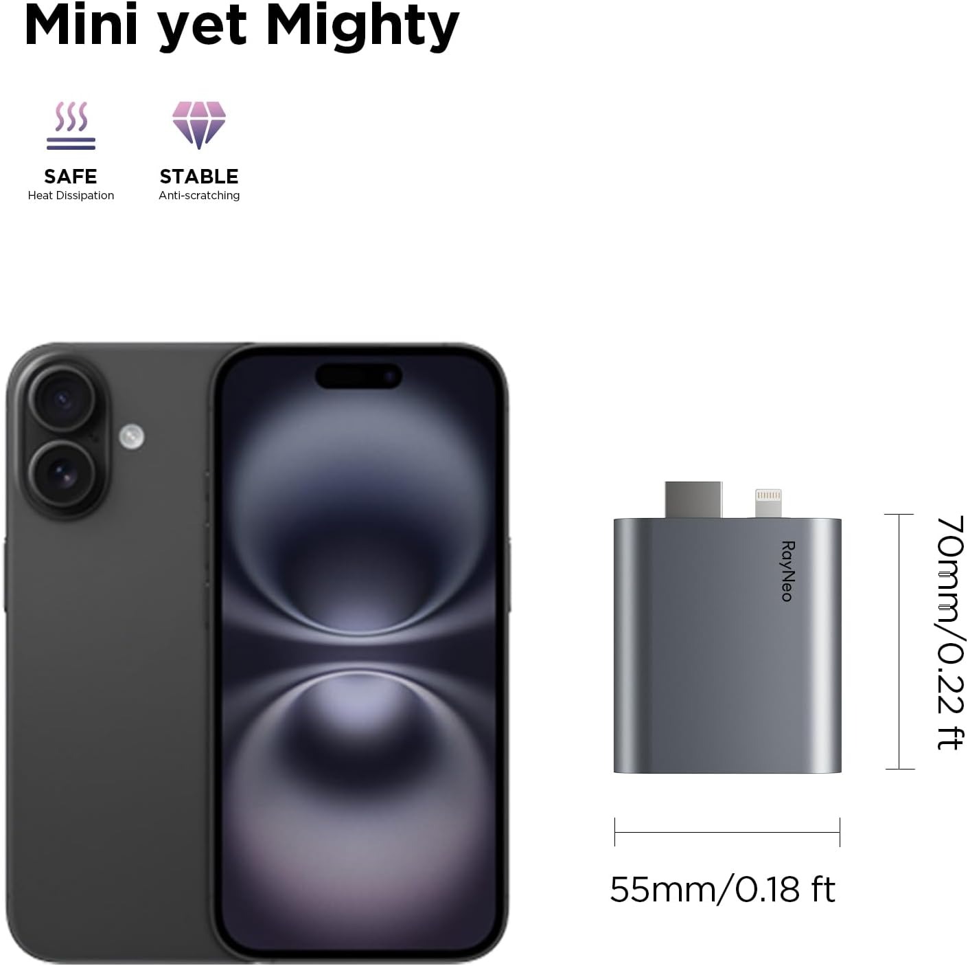 Adaptor HDMI RayNeo untuk iPho - Hdmi Phone Adapter ulasan dan harga