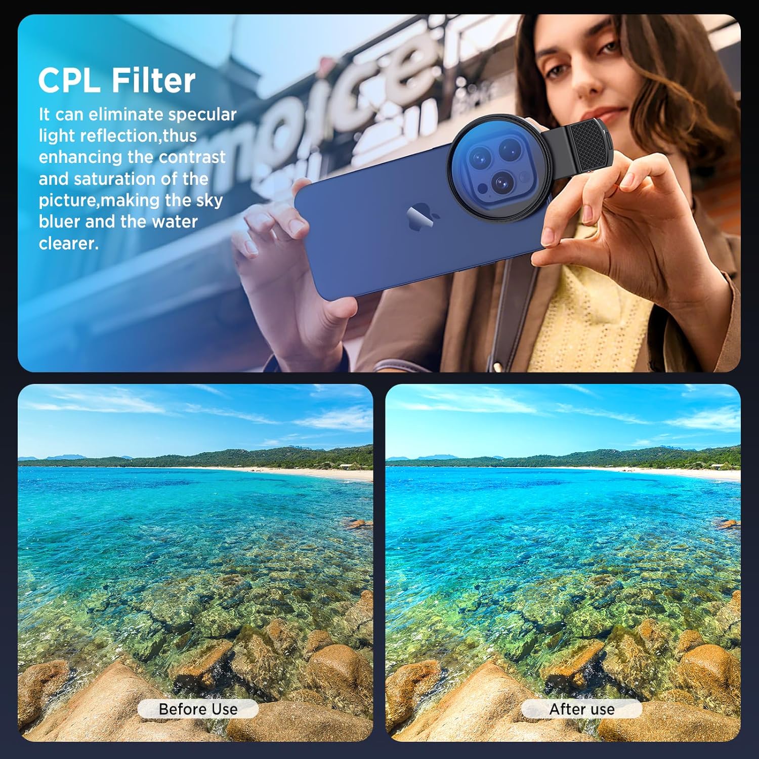 Kit Filter CPL / UV Lensa Kame - Lens Camera Clip ulasan dan harga