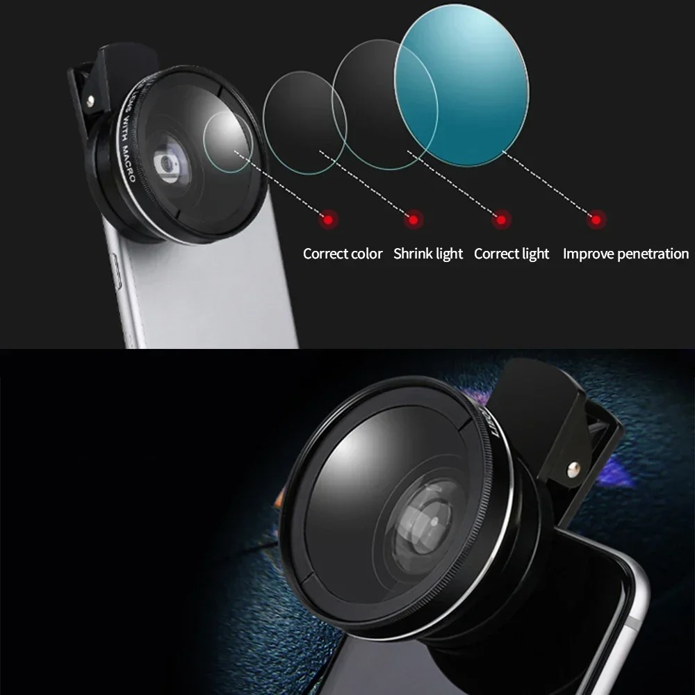 Kit Lensa Ponsel 2 in 1 0.45x  - Lens Camera Clip ulasan dan harga