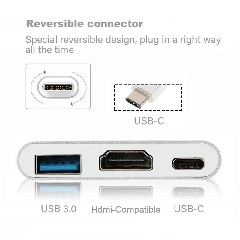Adaptor 3 In 1 Tipe C Ke HDMI  - Hdmi Phone Adapter ulasan dan harga